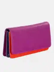 Фуксия итальянский женский кожаный кошелек DuDuBags серии Canarie