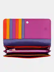 Фуксия итальянский женский кожаный кошелек DuDuBags серии Canarie