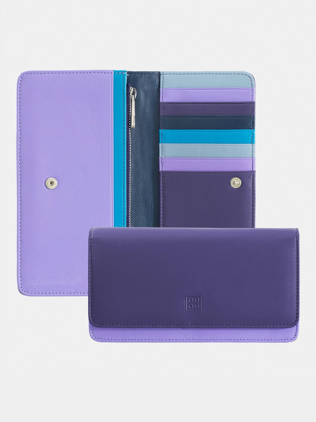 Фиолетовый итальянский женский кожаный кошелек DuDuBags серии Canarie