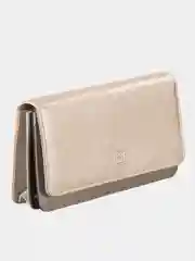 Золотой итальянский женский кожаный кошелек DuDuBags серии Canarie
