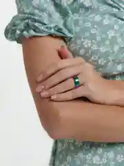 Кольцо из стали матовое широкое, цвет радужный