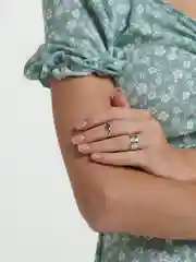 Серебряный набор колец "Сердце"