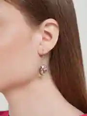 Розовый серьги-сухоцветы "Лето"