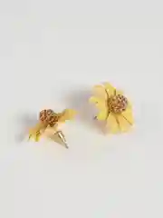 Желтый серьги-гвоздики с цветком