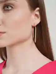 Золотой квадратные серьги - кольца