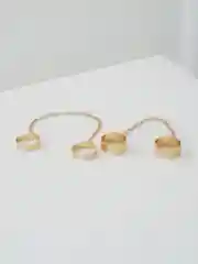 Золотой кольца с цепью one size