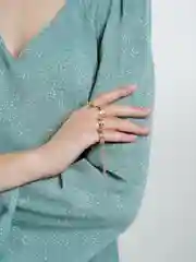 Золотой кольца с цепью one size