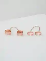 Розовый кольца с цепью one size