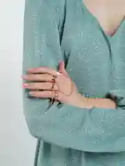 Розовый кольца с цепью one size