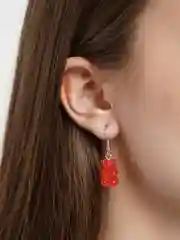 Красный серьги с мишками мармеладными