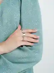Серебряный набор колец, one size