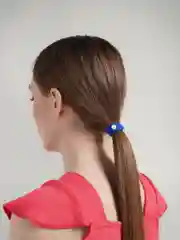 Синий резинка для волос с жемчугом, разноцветная, эластичная