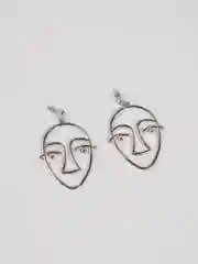 Золотой серьги абстрактные "Faces"