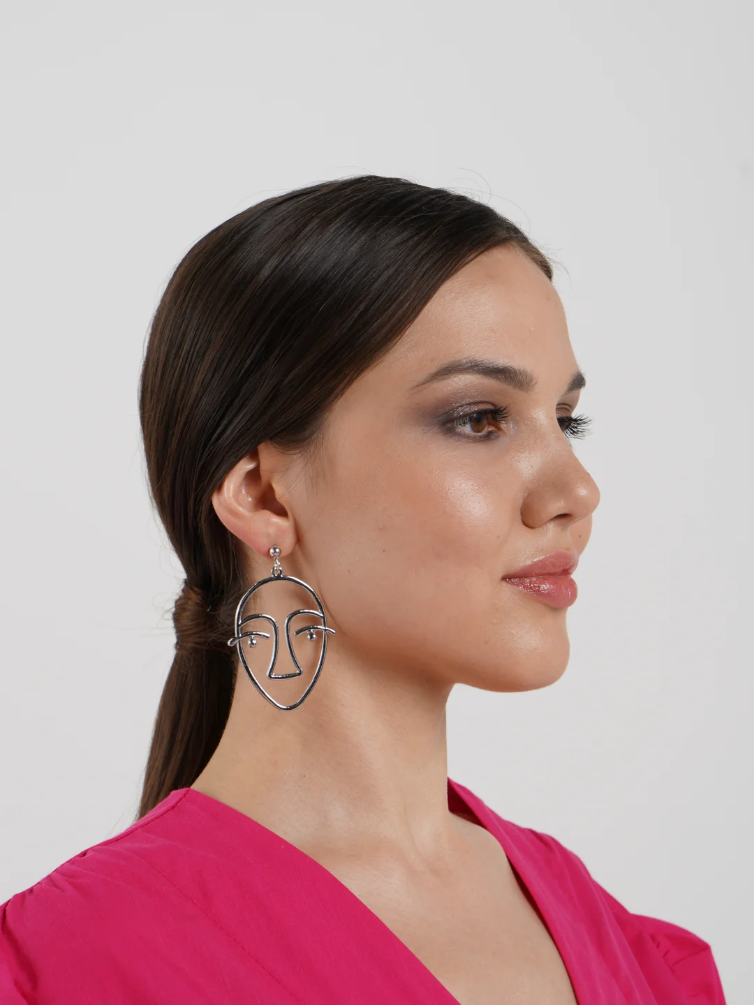 Золотой серьги абстрактные "Faces"