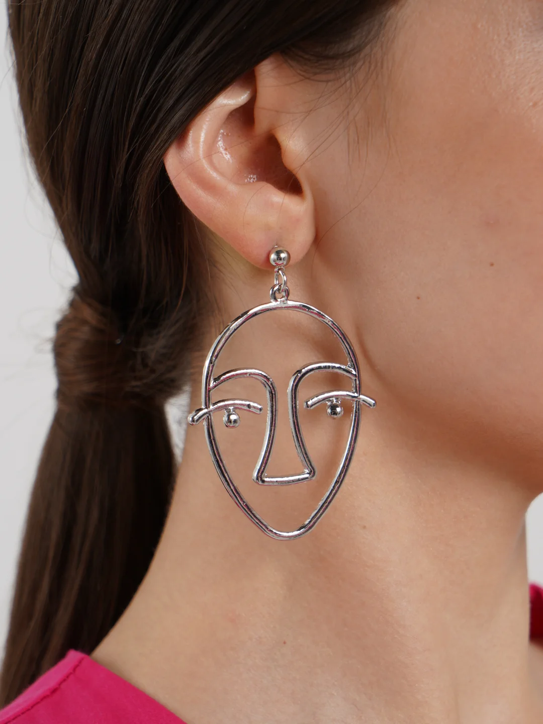 Серебряный серьги абстрактные "Faces"