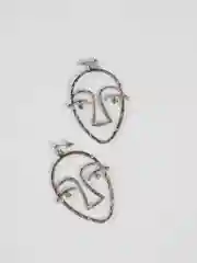 Золотой серьги абстрактные "Faces"