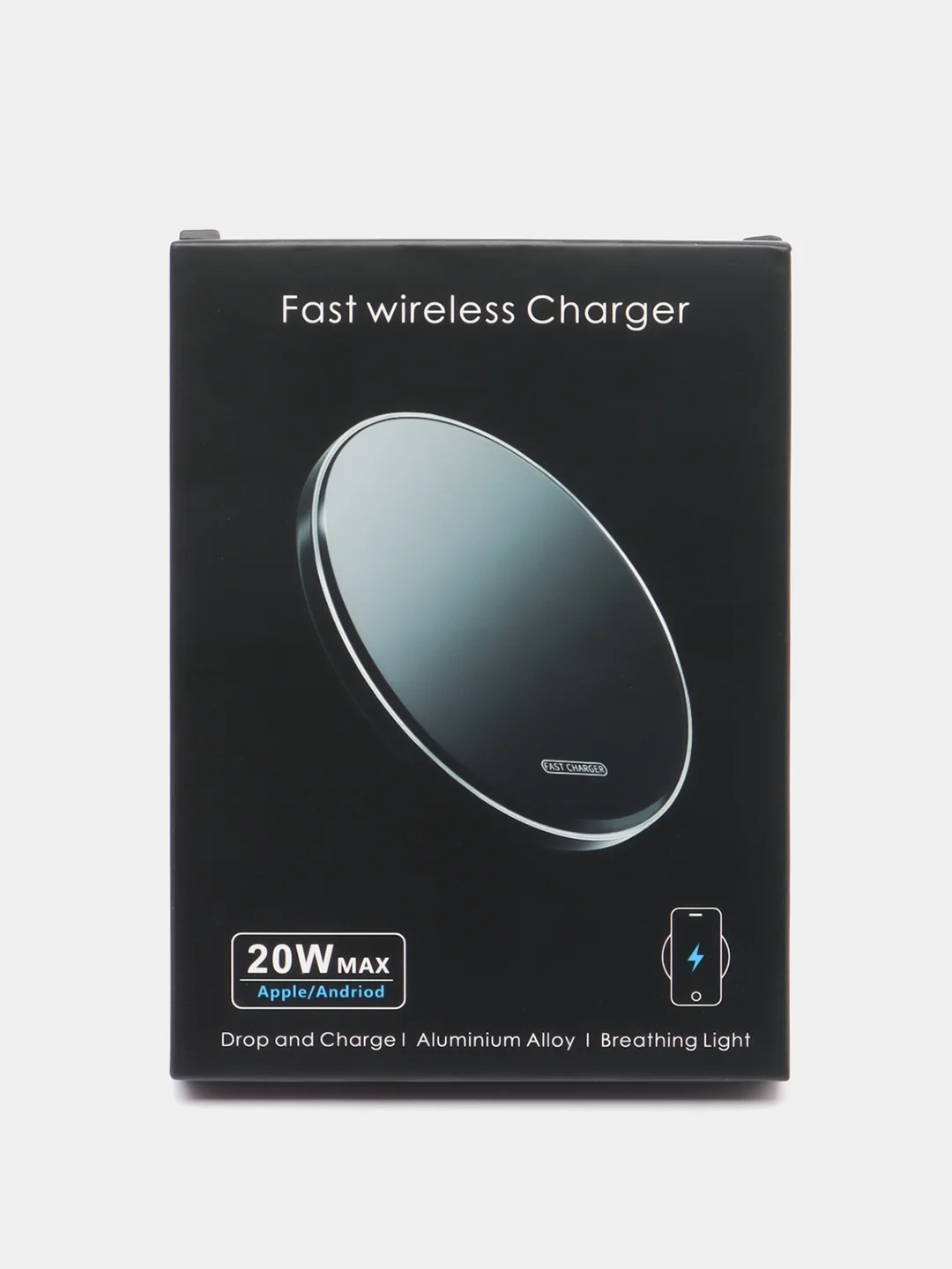 Черный беспроводная зарядка для Apple, Android 10-20W