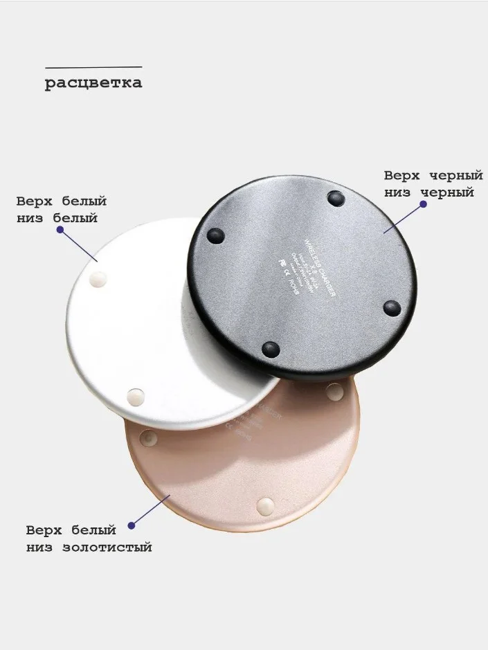 Золотой беспроводная зарядка для Apple, Android 10-20W