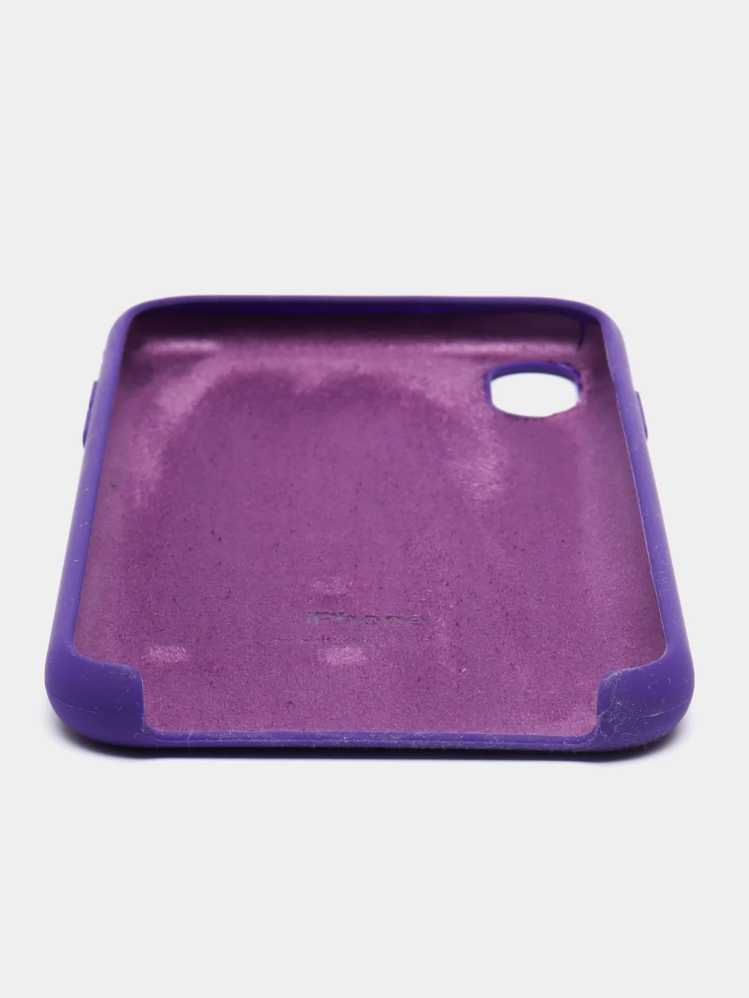 Фиолетовый чехол Silicone Case для iPhone XR, с открытым низом