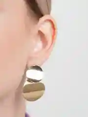 Серьги подвески два диска Glikeriya