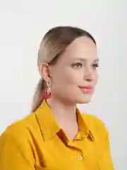 Розовый серьги-подвески, деревянные