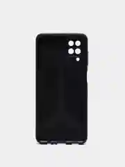 Черный чехол для Samsung A12/M12 под кожу силиконовый