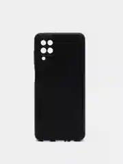 Черный чехол для Samsung A12/M12 под кожу силиконовый