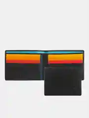 Черный итальянский цветной кожаный кошелек DuDuBags серии Caprera