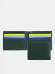 Зеленый итальянский цветной кожаный кошелек DuDuBags серии Caprera