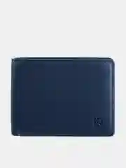Голубой итальянский цветной кожаный кошелек DuDuBags серии Caprera