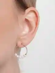 Серьги кольца с жемчугом, сережки Hariessa