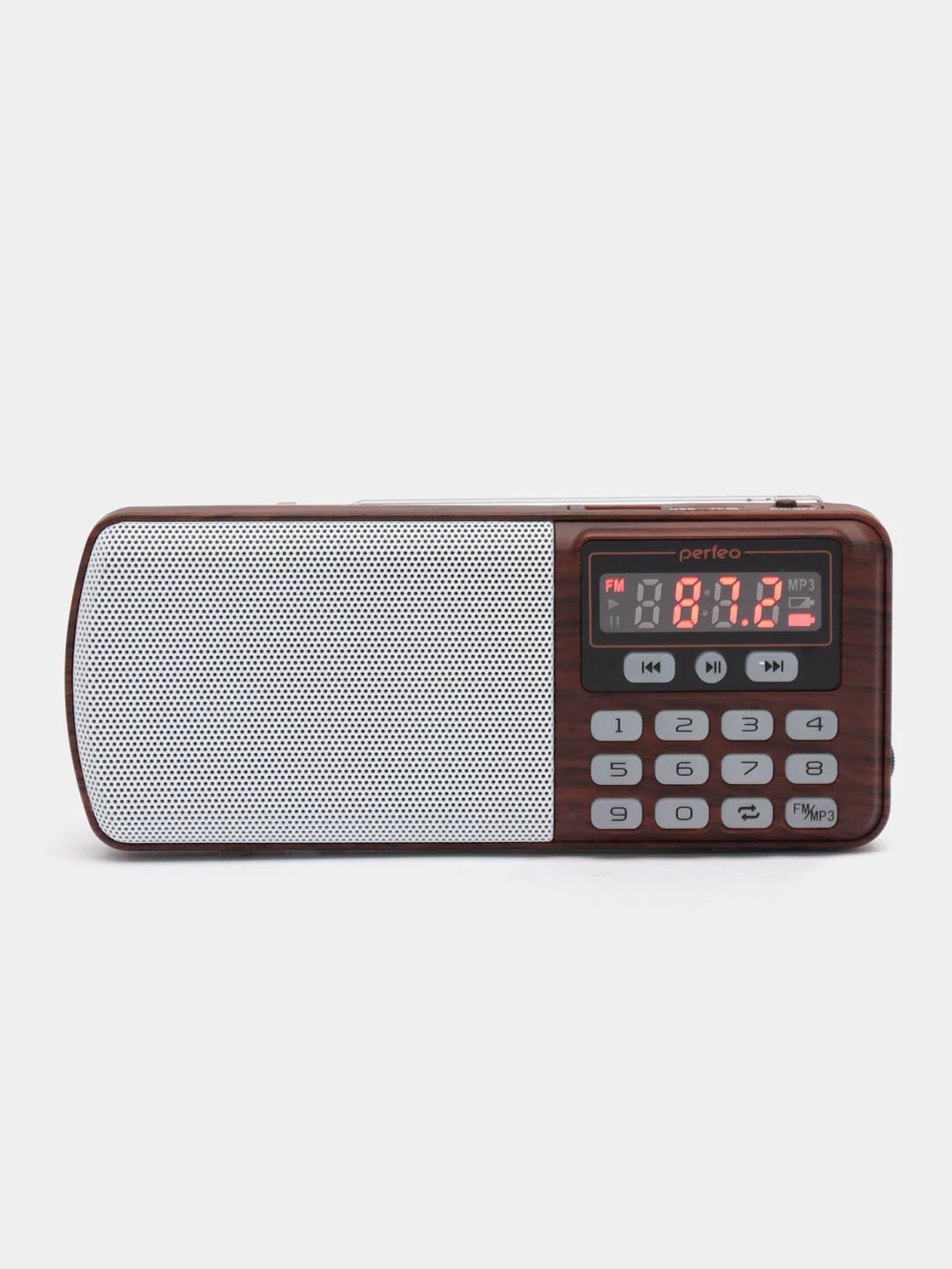Коричневый радиоприемник цифровой Perfeo i120 Егерь FM+ 70-108МГц