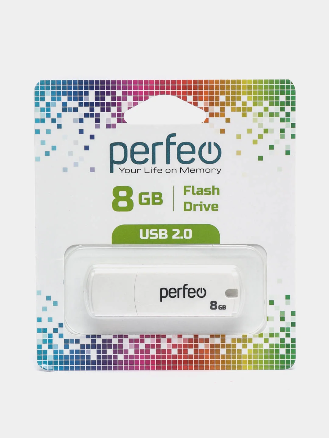 Белый флеш-накопитель Perfeo C05 4, 8, 16, 32, 64 Гб