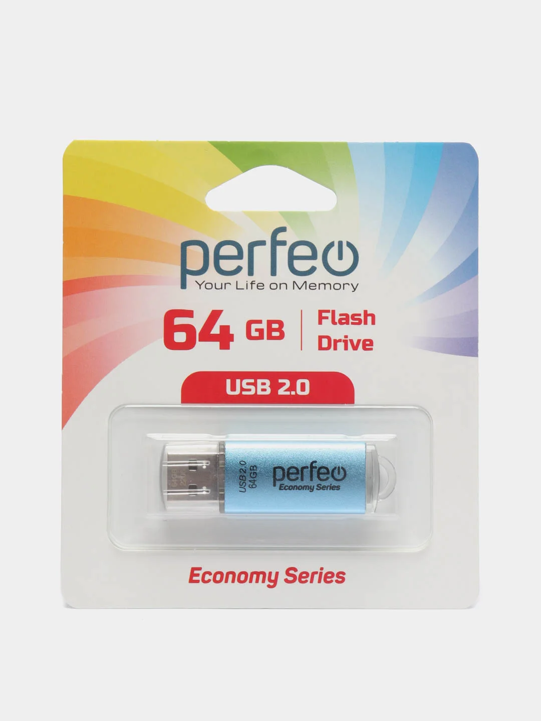 Синий флеш-накопитель Perfeo E01 economy series 4, 8, 16, 32, 64 Гб
