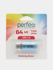 Синий флеш-накопитель Perfeo E01 economy series 4, 8, 16, 32, 64 Гб