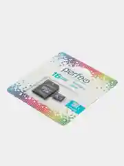 Карта памяти Perfeo microSD 4/8/16/32/64/128 GB с адаптером Class 10