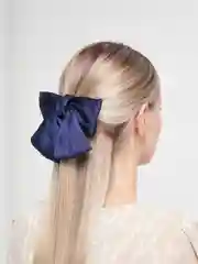 Индиго заколка бант для волос