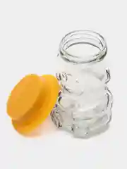 Желтый банка для меда в форме мишки, стеклянная, 300 мл