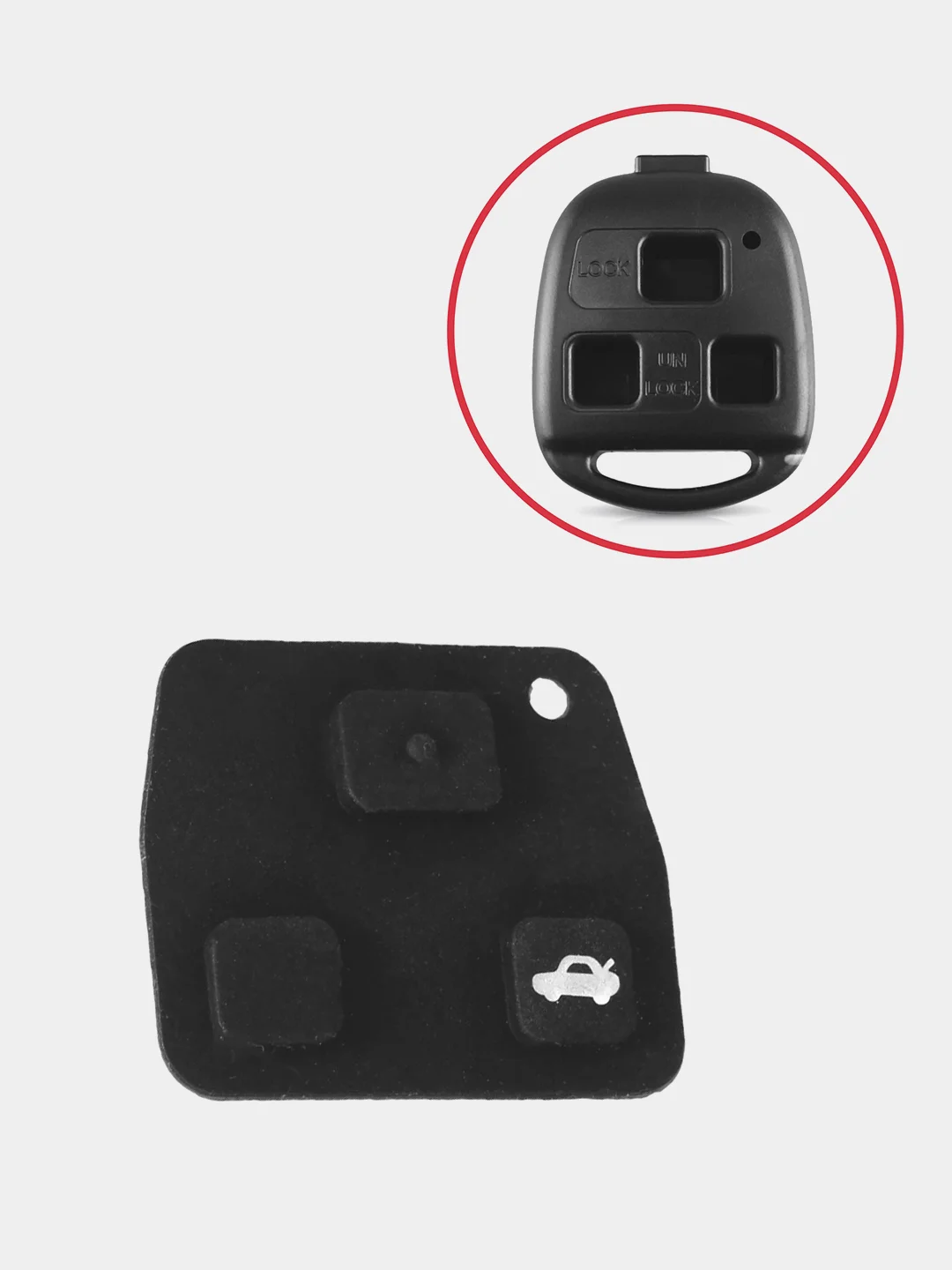 Кнопки корпуса ключа Toyota RAV4, Corolla, Camry, Prado для замены