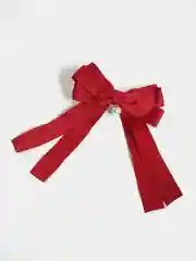 Красный бант для волос на заколке - автомат / банты для девочек школьные / Атласный / Женская
