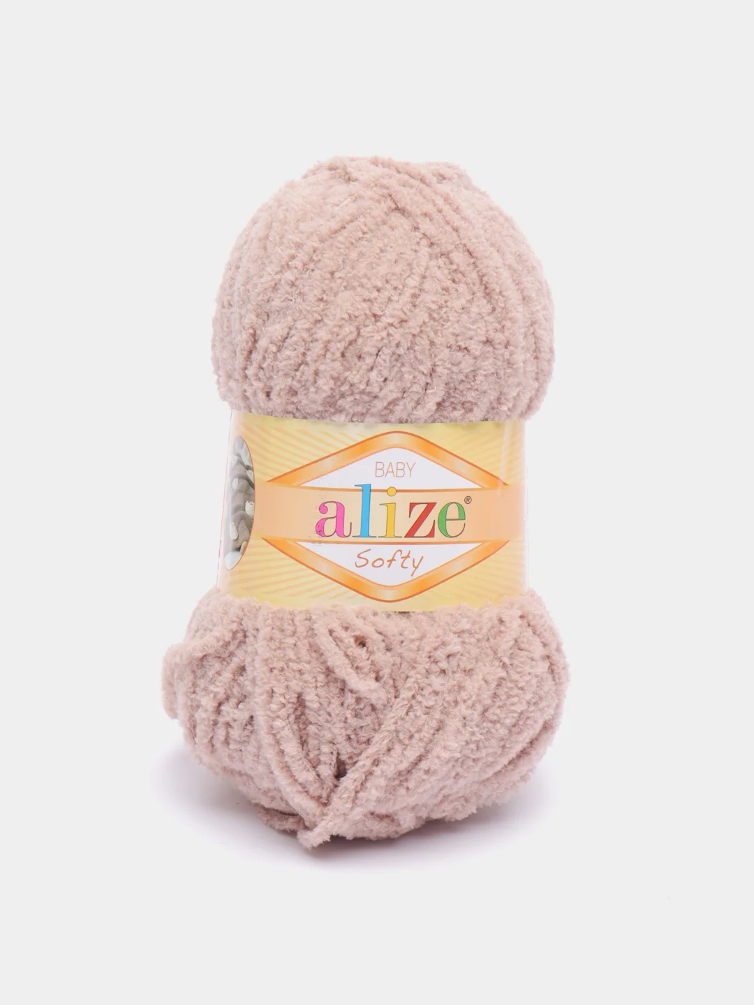 Светло-коричневый пряжа Alize Softy, 100% микрополиэстер, 50 г, 115 м