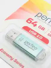 Зеленый флеш-накопитель Perfeo E01 economy series 4, 8, 16, 32, 64 Гб