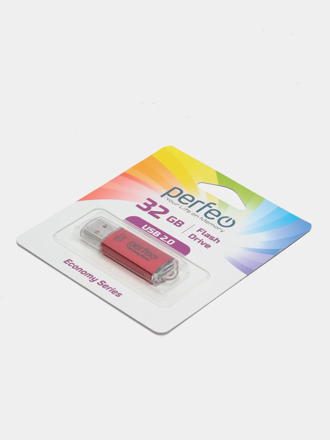 Красный флеш-накопитель Perfeo E01 economy series 4, 8, 16, 32, 64 Гб
