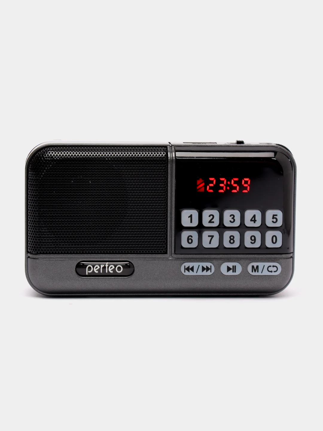 Серый радиоприемник цифровой Perfeo Aspen FM+ 87.5-108 МГц