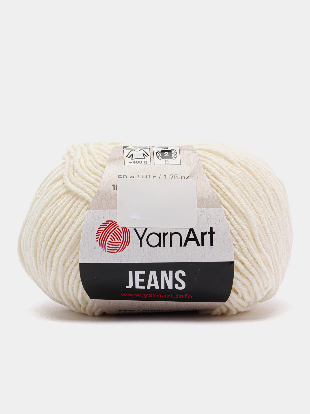 Молочный пряжа YarnArt Jeans, 50 г, 160 м