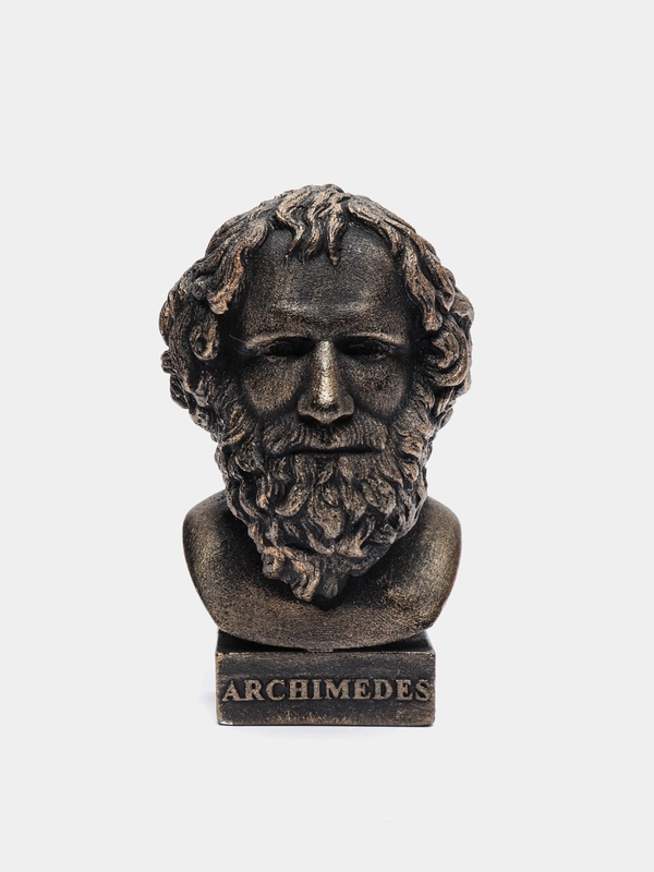 Бюст гипсовый "Архимед", патина, высота 15 см