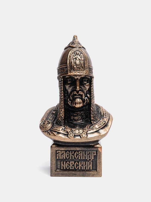 Бюст гипсовый "Александр Невский", патина, высота 24 см