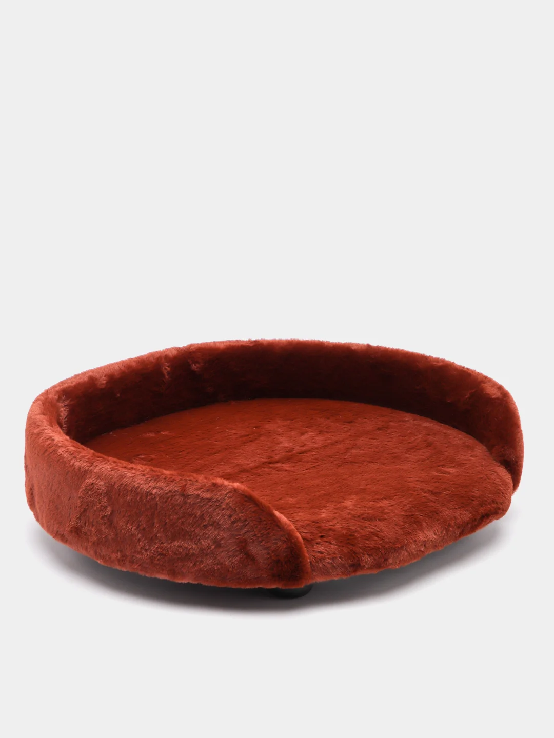 Коричневый лежак "Клампи" меховой, для кошек и собак, 53 х 40 х 13 см