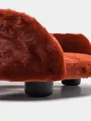 Коричневый лежак "Клампи" меховой, для кошек и собак, 53 х 40 х 13 см