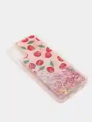 Белый чехол "Переливашка" для SAMSUNG A02, с жидкими блёсточками